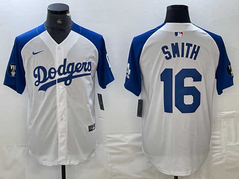 Men's Los Angeles Dodgers #16 Will Smith White Blue Fashion Stitched Cool Base Limited Jersey,We sell and wholesale Men's Los Angeles Dodgers #16 Will Smith White Blue Fashion Stitched Cool Base Limited Jersey on line form chian!